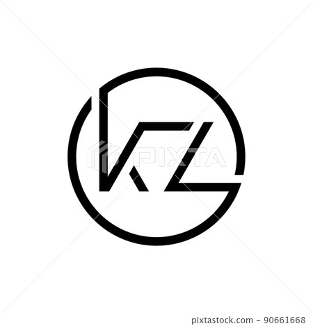 Linked Letter KZ Logo Design vector Template. Creative Circle KZ Minimal, Flat Logo Design Vector Illustration 90661668
