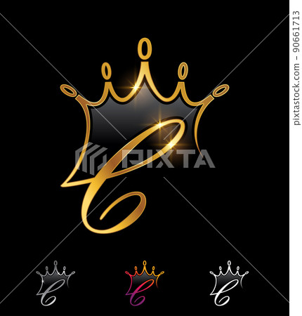 Golden Crown Monogram Initial Letter B - Stock Illustration [90661713 ...