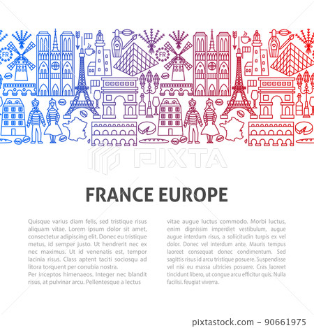 Europe France Line Template 90661975