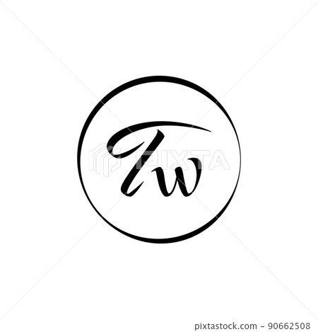 Initial TW letter Logo Design vector Template. Abstract Script Letter TW logo Design Initial TW letter Logo Design vector Template. Abstract Script Letter TW logo Design 90662508