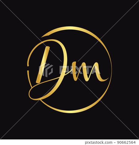 Initial DM Script Letter Type Logo Design With Modern Typography Vector Template. Creative Script Letter DM Logo Design 90662564
