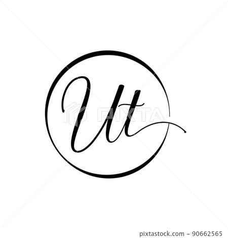 Initial UT letter Logo Design vector Template. Abstract Script Letter UT logo Design 90662565