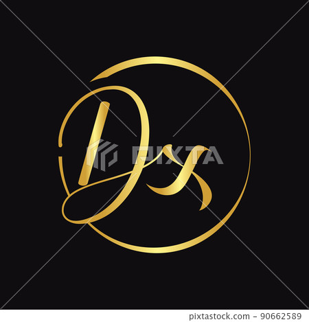Initial DX Script Letter Type Logo Design With Modern Typography Vector Template. Creative Script Letter DX Logo Design 90662589