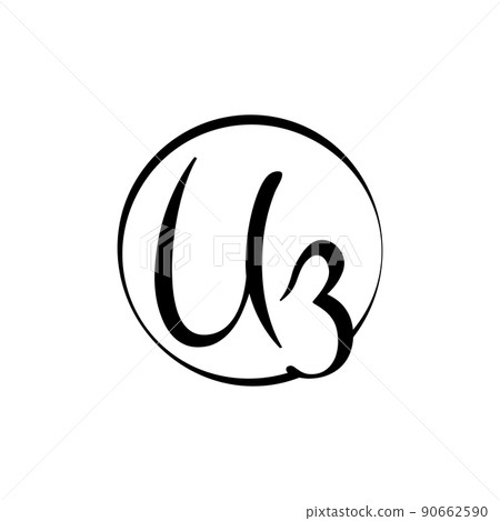 Initial UZ letter Logo Design vector Template. Abstract Script Letter UZ logo Design 90662590