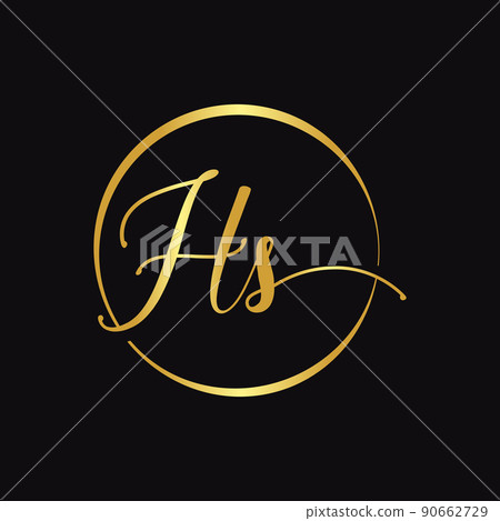 HS Script Logo Design Vector Template. Initial Calligraphy Letter HS Vector Illustration 90662729