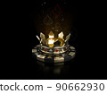 Creative background, poker cron on the chip. Clipping path included. 3D rendering 90662930