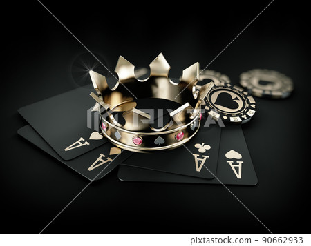 3d rendering of casino cards and poker crown 3d rendering of casino cards and poker crown 90662933