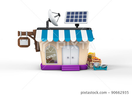 3d rendering of Local farmer produce shop. Clipping path included 3d rendering of Local farmer produce shop. Clipping path included 90662935