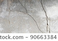 cracked concrete wall. 90663384