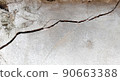 cracked concrete wall. 90663388