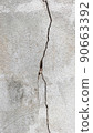 cracked concrete wall. 90663392