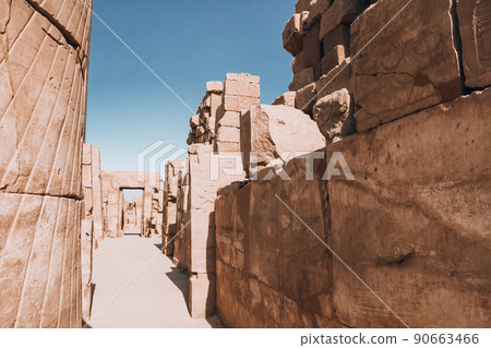 Ruins of the Egyptian Karnak Temple, the largest open-air museum in Luxor 90663466