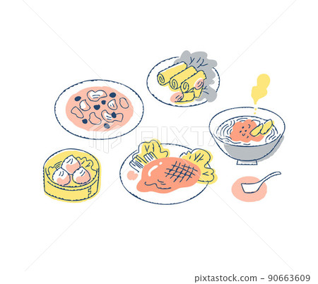 Various Chinese food 90663609