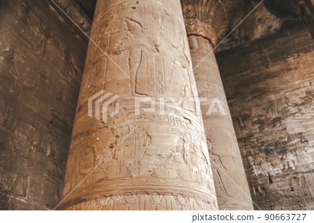 The ruins of the ancient temple of Horus in Edfu, Egypt The ruins of the ancient temple of Horus in Edfu, Egypt 90663727