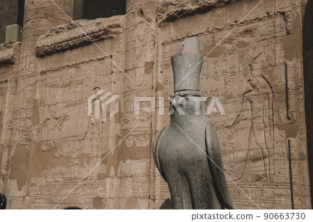 The ruins of the ancient temple of Horus in Edfu, Egypt The ruins of the ancient temple of Horus in Edfu, Egypt 90663730