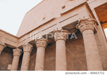 The ruins of the ancient temple of Horus in Edfu, Egypt The ruins of the ancient temple of Horus in Edfu, Egypt 90663732