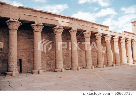 The ruins of the ancient temple of Horus in Edfu, Egypt The ruins of the ancient temple of Horus in Edfu, Egypt 90663733