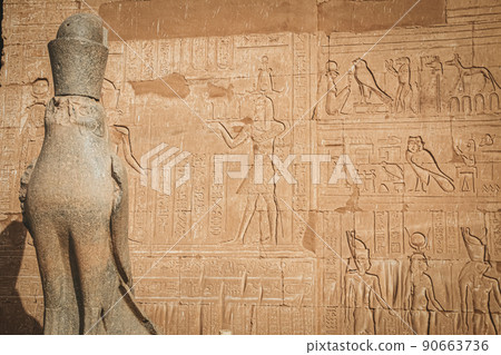 The ruins of the ancient temple of Horus in Edfu, Egypt The ruins of the ancient temple of Horus in Edfu, Egypt 90663736