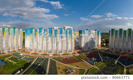 Panorama of a residential apartment complex Panorama of a residential apartment complex 90663771
