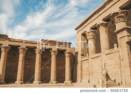 The ruins of the ancient temple of Horus in Edfu, Egypt The ruins of the ancient temple of Horus in Edfu, Egypt 90663789