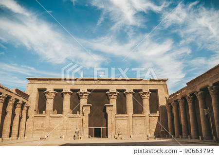 The ruins of the ancient temple of Horus in Edfu, Egypt The ruins of the ancient temple of Horus in Edfu, Egypt 90663793