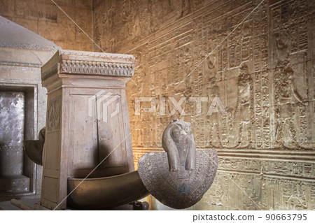 The ruins of the ancient temple of Horus in Edfu, Egypt 90663795