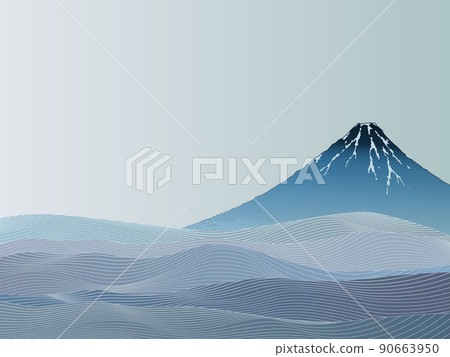 Wave pattern Japanese style background material 90663950