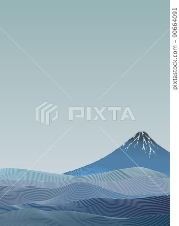 Wave pattern Japanese style background material 90664091