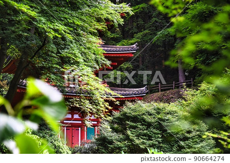 Gansenji Temple_Three-storied pagoda emerging from the trees Gansenji Temple_Three-storied pagoda emerging from the trees 90664274