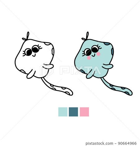Funny stingray cartoon Funny stingray cartoon 90664966