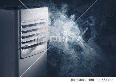 air filtration system removes smoke, close-up view to the air inlet louvers air filtration system removes smoke, close-up view to the air inlet louvers 90665422
