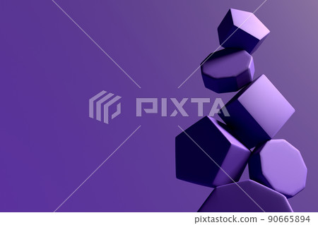 Abstract 3D render design ready template with minimalistic purple objects Abstract 3D render design ready template with minimalistic purple objects 90665894
