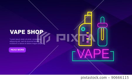 Landing page template of vape shop. Modern flat... - Stock Illustration  [90666115]