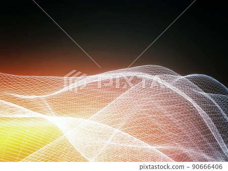 3D illustration of light waves 90666406