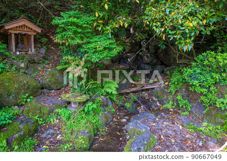 Arima spring water, Naguri Lake, lakeside, spring season 90667049