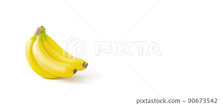 A bunch of bananas on a white background 90673542