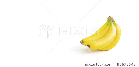A bunch of bananas on a white background 90673543
