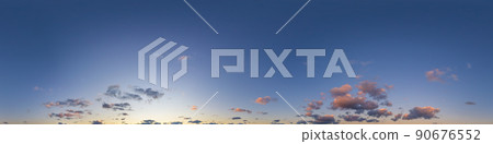 Dark blue twilight sky panorama with Cumulus clouds. Seamless hdr 360 panorama in spherical equiangular format. Full zenith or sky dome for 3D visualization, sky replacement for aerial drone panoramas Dark blue twilight sky panorama with Cumulus clouds. Seamless hdr 360 panorama in spherical equiangular format. Full zenith or sky dome for 3D visualization, sky replacement for aerial drone panoramas 90676552