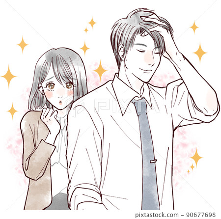 A woman in love with a cool man A woman in love with a cool man 90677698