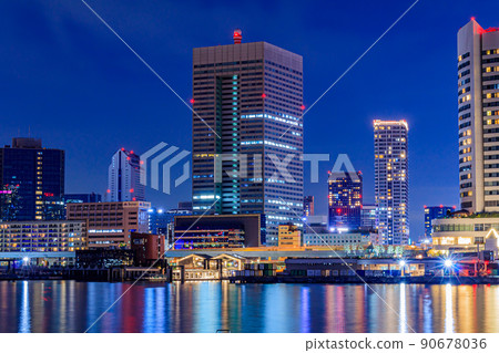 [Cityscape of Tokyo] Night view of the city in the direction of Hinode Pier 90678036
