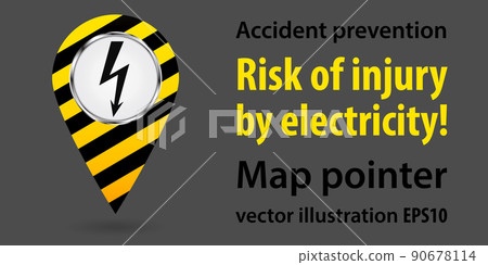 Map pointer. Safety information. Industrial design. Vector illustrations Map pointer. Safety information. Industrial design. Vector illustrations 90678114