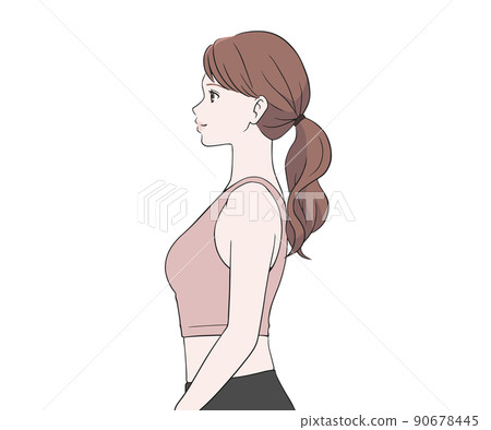 側身面對的女性體育教練 90678445