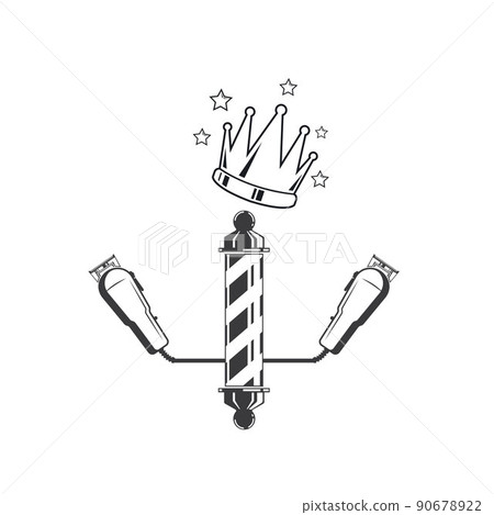 barbershop vector icon concept design with royal crown illustration barbershop vector icon concept design with royal crown illustration 90678922