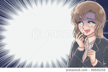 老女孩卡通插圖,人們因衰老而哭泣的眼睛 老女孩卡通插圖,人們因衰老而哭泣的眼睛 90680208