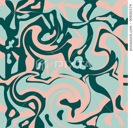1970 Wavy Swirl Seamless Pattern in Orange and Pink Colors. Seventies Style, Groovy Background, Wallpaper 1970 Wavy Swirl Seamless Pattern in Orange and Pink Colors. Seventies Style, Groovy Background, Wallpaper 90680374