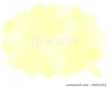 Mokomoko's balloon drawn in watercolor with a painted pass Yellow with other colors 90681932