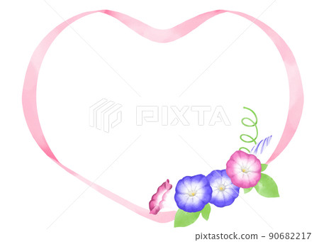Decorative material using watercolor morning glory illustrations Decorative material using watercolor morning glory illustrations 90682217