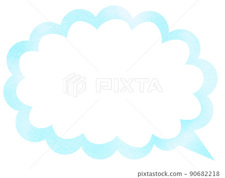 Mokomoko balloon frame drawn in watercolor with light blue pass Other colors available Mokomoko balloon frame drawn in watercolor with light blue pass Other colors available 90682218