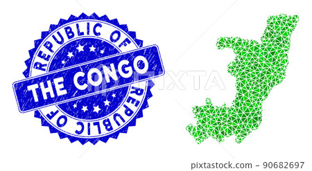 Rosette Distress Seal Imprint and Green Vector... - Stock Illustration ...
