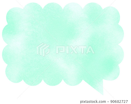 Square Mokomoko balloon drawn in watercolor with turquoise pass Other colors available 90682727
